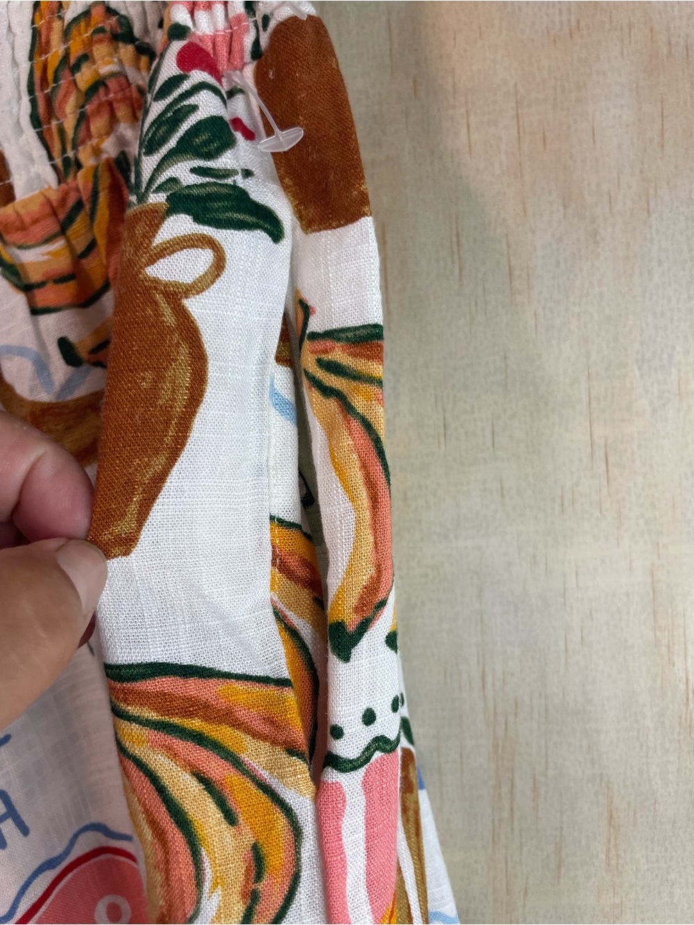 Wide Leg Cream Printed Palazzo Pants with Italian-Inspired Motif - Picture 8 of 12